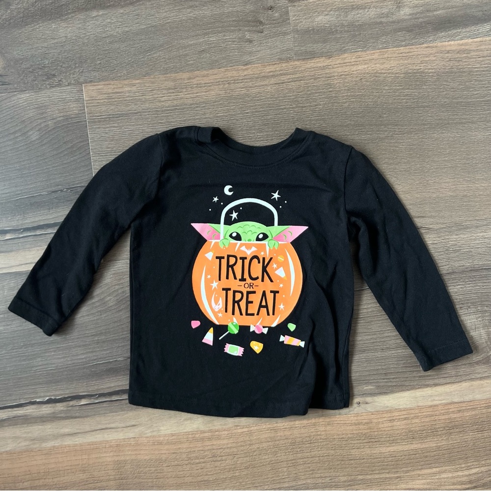 ✨5/$20✨ Star Wars Jumping Beans Grogu Halloween Trick or Treat Long Sl Black 18m